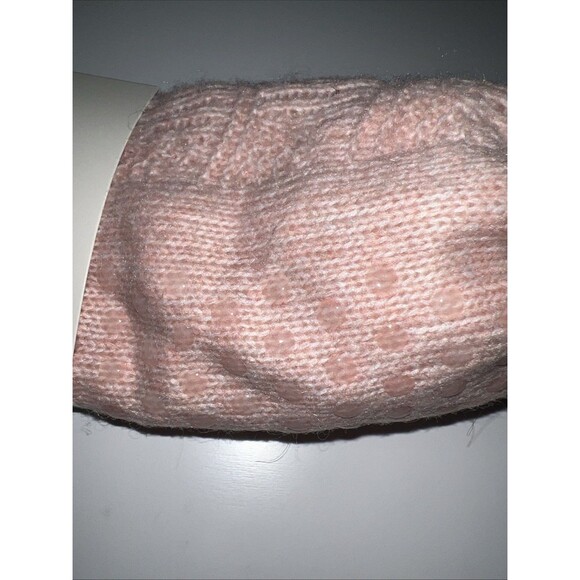 Pink Reading slipper socks Sweater Knit Ankle Faux Shearling Lining Non Skid NWT - Picture 2 of 8